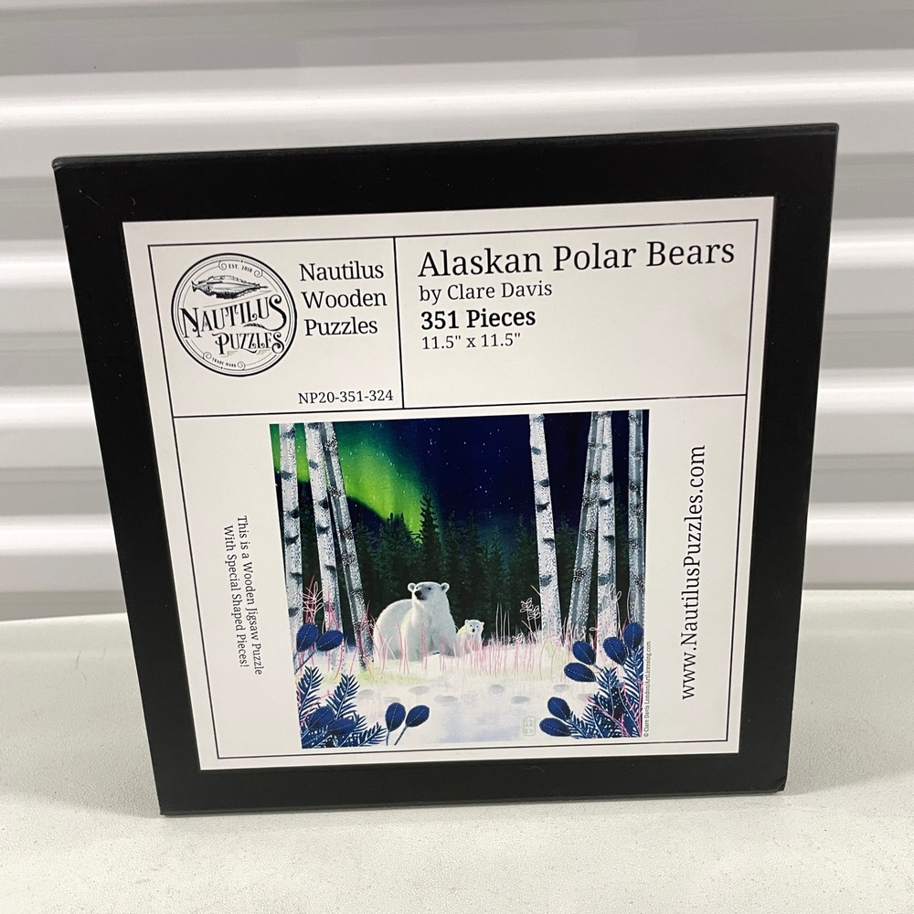 Nautilus Wooden Puzzle Alaskan Polar Bears Clare Davis 351 Pieces NP20-351-324